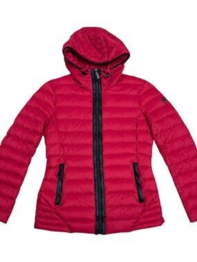 MICHAEL KORS DOWN FILL Packable Red Winter Puffer Parka Jacket Coat Womens Small